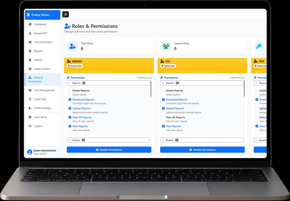 Evalus platform — patient registry
